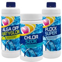 Zestaw Gamix | Chlor Szok + Antyglon ALGA OFF + Koagulant FLOCK SUPER