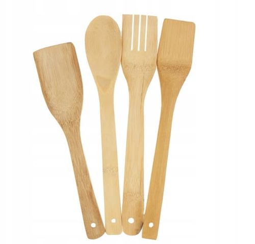 Przybory akcesoria sztućce kuchenne bambusowe łyżki zestaw 5 elementów na Arena.pl