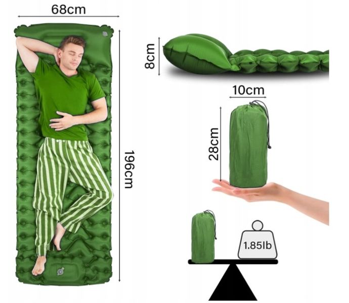 MATA SAMOPOMPUJĄCA 196x68x8CM Z PODUSZKĄ zdjęcie 7