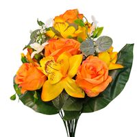 Bukiet róża storczyk żółto pomarańczowy