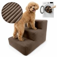 SCHODKI DLA PSA KOTA RAMPA BRĄZOWE SCHODY DLA ZWIERZĄT 3 STOPNIE SZTRUKS