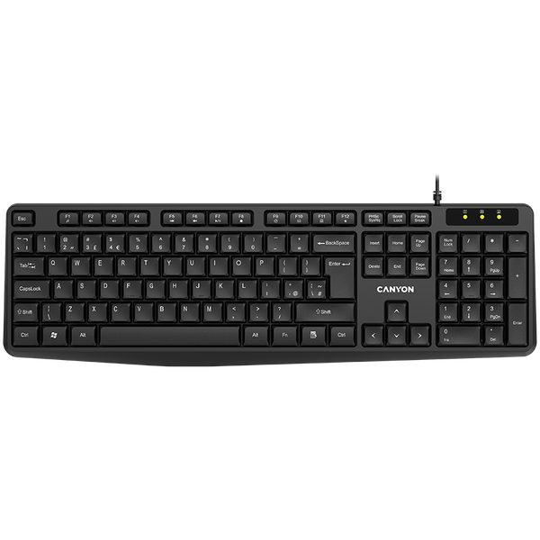 canyon keyboard kb-1 en/es wired black zdjęcie 1