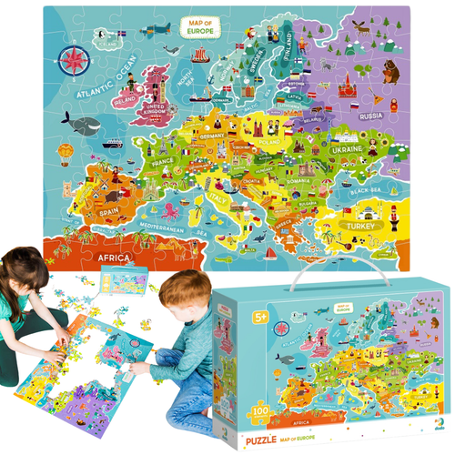 Puzzle Dodo Toys Puzzle Mapa Europy 100 Elementów Puzzle Dla Dzieci 300124 na Arena.pl