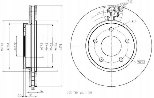 TARCZA HAM. MITSUBISHI P. LANCER 08- MAXGEAR na Arena.pl
