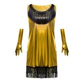 sukienka złota lata 20 s/m  flapper retro karnawał