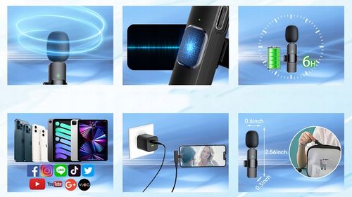 2x MIKROFON BEZPRZEWODOWY KRAWATOWY + ODBIORNIK USB-C + ADAPTER DO IPHONE na Arena.pl