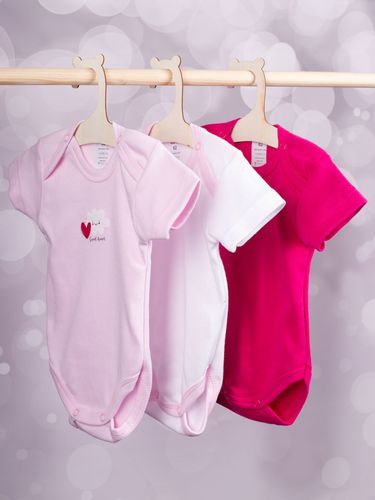 Body dziewczęce z krótkim rękawem serca 3PAK 62 YOCLUB na Arena.pl