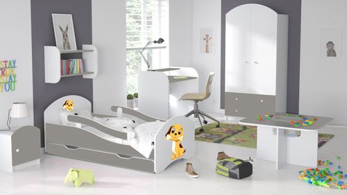 Łóżko dziecięce LEO 180x80 biało-szare na Arena.pl