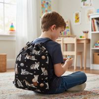 Koty na Czarnym Plecak Worek Bawełniany dla dzieci