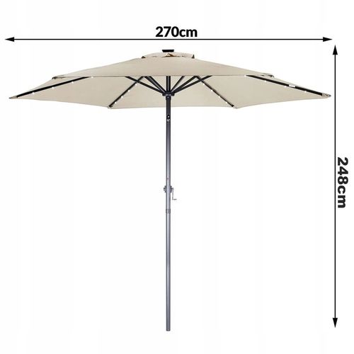 Parasol ogrodowy z oświetleniem LED 270cm beżowy z na Arena.pl