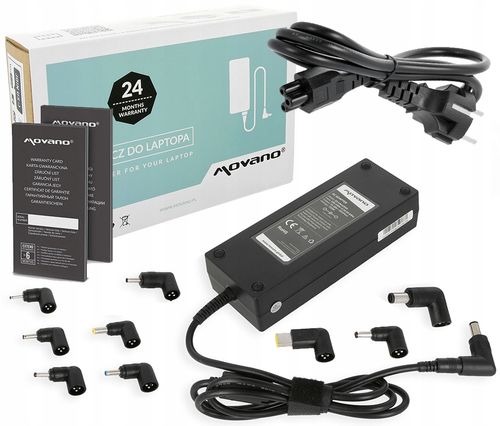 Zasilacz uniwersalny Movano 15-20V 10A 120W 10 wtyków, kabel zasilający na Arena.pl
