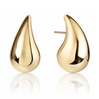 kolczyki ze stali szlachetnej pozłacanej wkrętki krople 2,7 cm kst3179