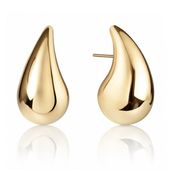 kolczyki ze stali szlachetnej pozłacanej wkrętki krople 2,7 cm kst3179