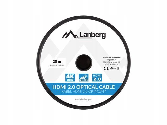 Kabel 20m HDMI Lanberg v2.0 Premium High optical zdjęcie 7