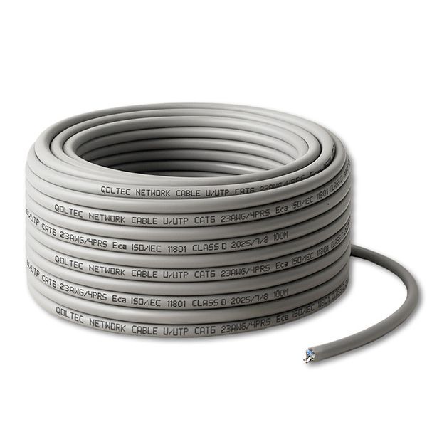 Qoltec Kabel Patchcord UTP CAT6 100m 1Gb/s Szary zdjęcie 1