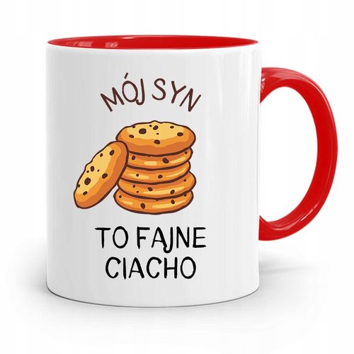 Kubek Czerwony Prezent Dla Syna To Fajne Ciacho Z Nadrukiem Ze Zdjęciem na Arena.pl