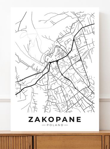 Plakat plan miasta mapa Zakopane 50x70 cm na Arena.pl