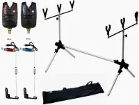 STANOWISKO KARPIOWE STOJAK 3WĘDKI ROD-POD+ 2x SYGNALIZATOR BRAŃ+ 2x SWINGER