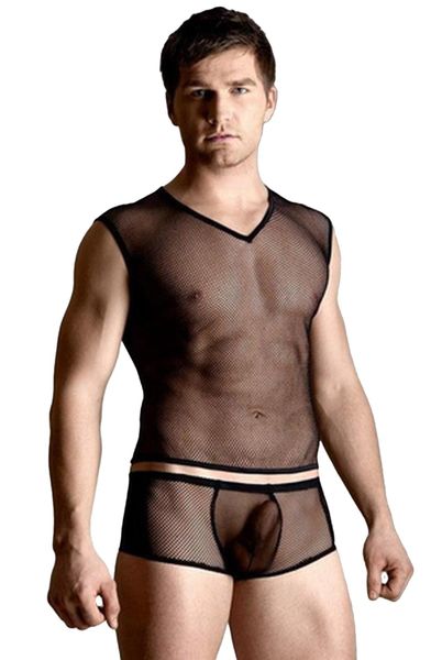 Net Set - Shirt And Thong - Black  M/L zdjęcie 2
