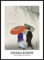 Plakat 50x70cm Design Two Women Rain, Koson Vintage do Salonu