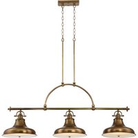 Bilardowa lampa wisząca QZ-EMERY3P-WS nad stół mosiądz
