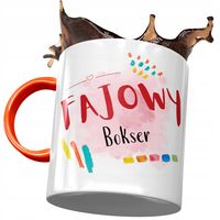 Kubek Pomarańczowy Dla Boksera Fajowy Bokser Z Nadrukiem Ze Zdjęciem