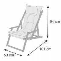 Leżak ogrodowy, plażowy wykonany z drewna składany