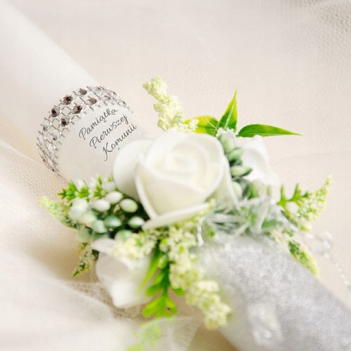 Świeca do I Komunii Świętej ręcznie zdobiona Uniwersalna SK-20KU na Arena.pl