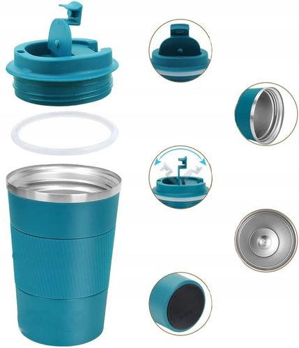 Kubek termiczny na kawę 510ML butelka termos napój  C61_Niebieski na Arena.pl