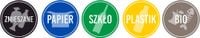 NAKLEJKI SEGREGACJA ŚMIECI 5 SZT NA KOSZ WODOODPORNE 55mm