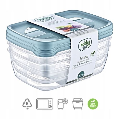 POJEMNIK NA ŻYWNOŚĆ 3 szt 1,2L ZESTAW POJEMNIKÓW DO PRZECHOWYWANIA ŻYWNOŚCI na Arena.pl
