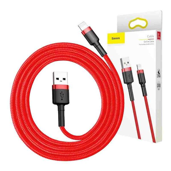 Kabel Lightning USB Baseus Cafule 2,4A 0.5m (czerwony) zdjęcie 8