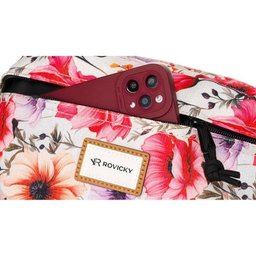 saszetka biodrowa damska w kwiaty na suwak - rovicky na Arena.pl