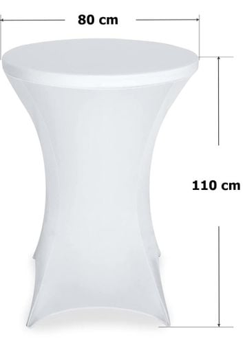 Pokrowiec na stolik koktajlowy BIAŁY 80 cm na Arena.pl
