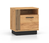 Stolik Nocny 1- Drzwiowy 1D 50 cm Craft Złoty + Czarny URNI ML