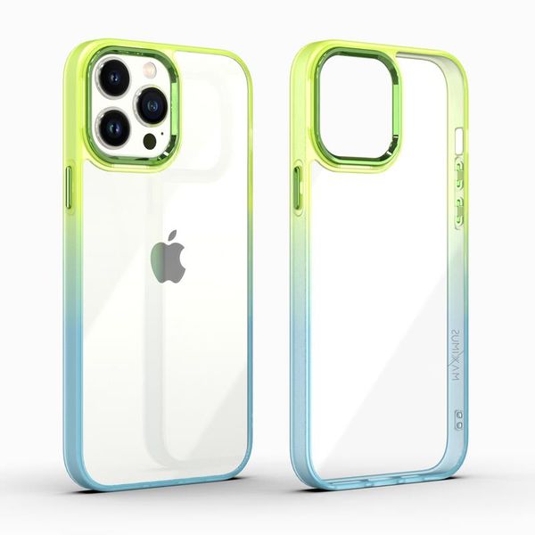 MX RAINBOW IPHONE 14 PLUS (6.7) LIME-BLUE / ZIELONO-NIEBIESKI zdjęcie 1