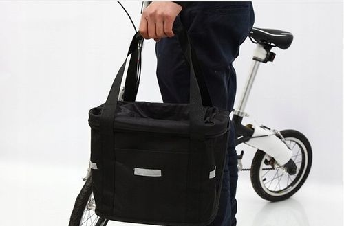 KOSZYK NA KIEROWNICĘ DO ROWERU ROWEROWY PIKNIK TORBA CZARNA 10L + UCHWYT na Arena.pl