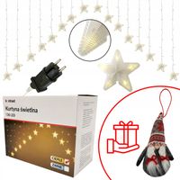 KURTYNA ŚWIETLNA GIRLANDA LAMPKI GWIAZDKI wz.04 136LED+GRATIS SKRZAT CIEPŁE