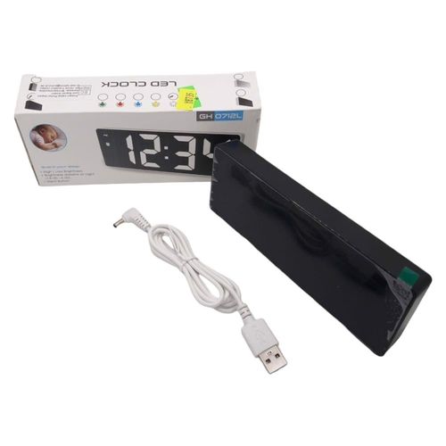 Budzik cyfrowy biały wyświetlacz LED USB na Arena.pl