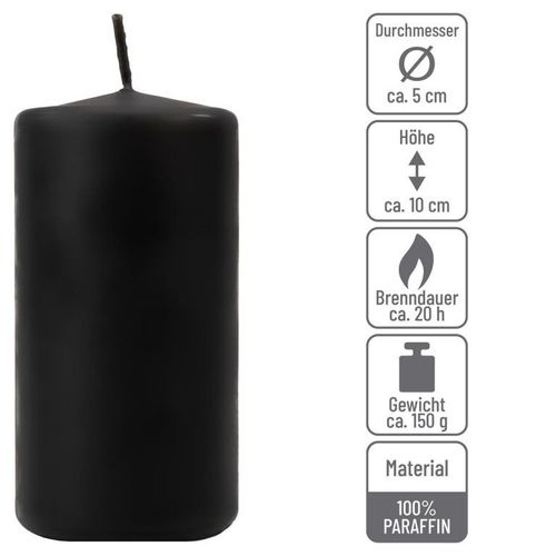 Zestaw świec filarowych, 10 cm, Ø 5 cm, czarne, 16 szt. na Arena.pl