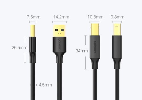 kabel przewód do drukarki usb 2.0 - usb-b 1.5m czarny na Arena.pl