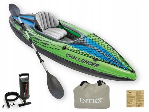 Kajak 1os. Challenger K1 Intex 68305 Pompka Wiosło na Arena.pl
