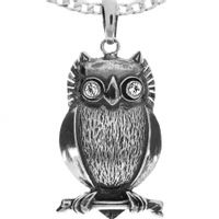 SREBRNY WISIOR SOWA DUŻY SREBRO PRÓBY 925