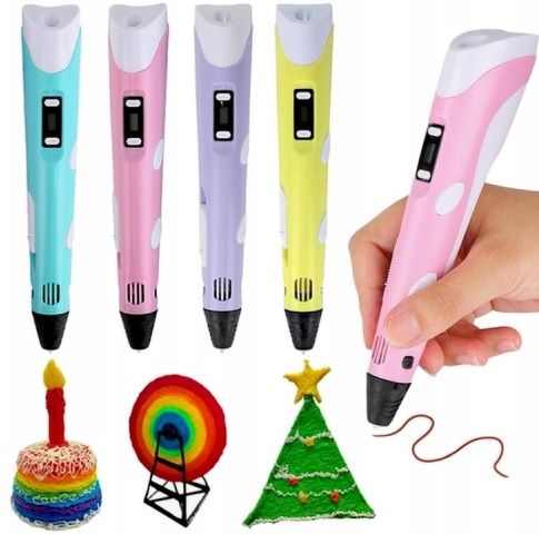DŁUGOPIS MAGICZNY PEN DRUKARKA 3D ZESTAW 209 METRÓW WKŁADU KOLORY na Arena.pl