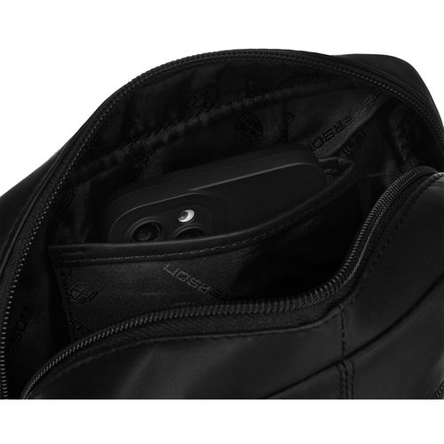 klasyczna, czarna torba-listonoszka ze skóry naturalnej z etui na Arena.pl