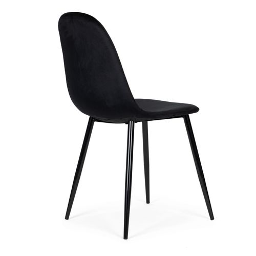 Komplet 4 krzeseł welurowych krzesło do jadalni i salonu czarne na Arena.pl