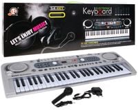 Srebrny Keyboard Dla Dzieci 5+ Mikrofon + Nagrywanie Usb - Model Nr 824
