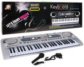 Srebrny Keyboard Dla Dzieci 5+ Mikrofon + Nagrywanie Usb - Model Nr 824
