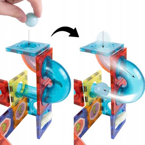 Klocki magnetyczne konstrukcyjne 49el 3D edukacyjne duży zestaw dla dzieci na Arena.pl