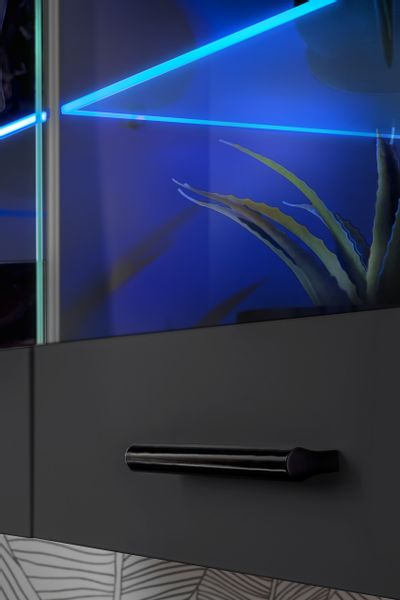 Pan Igiełka Witryna Wisząca LED Czarny Biały Dąb Wotan Loft Kompaktowa zdjęcie 5